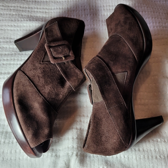 BELLA-VITA BROWN LEATHER/ SUEDE PUMPS SHOES - Picture 3 of 16